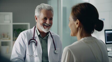 Fototapeta premium Doctor talks to a patient about the diagnosis and treatment