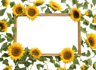sunflower frame isolated on transparent background