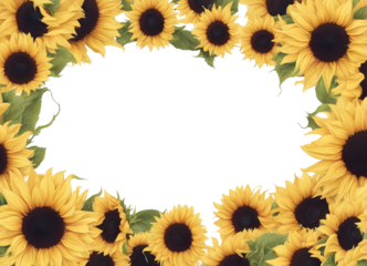 sunflower frame isolated on transparent background