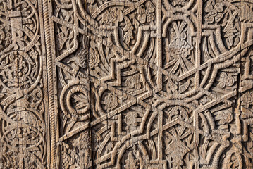 Fragment of an ancient wooden door, Uzbekistan