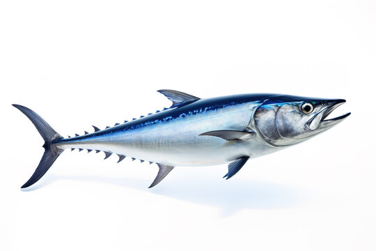 Image of a king fish isolated on white background. Fresh fish. Underwater animals. Generative AI.