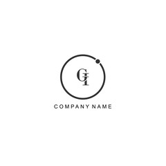 Initial GI letter management label trendy elegant monogram company