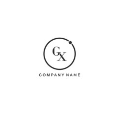 Initial GX letter management label trendy elegant monogram company