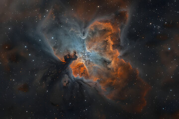 Colorful space cloud nebula. Astronomical scenery. Supernova explosive background wallpaper.