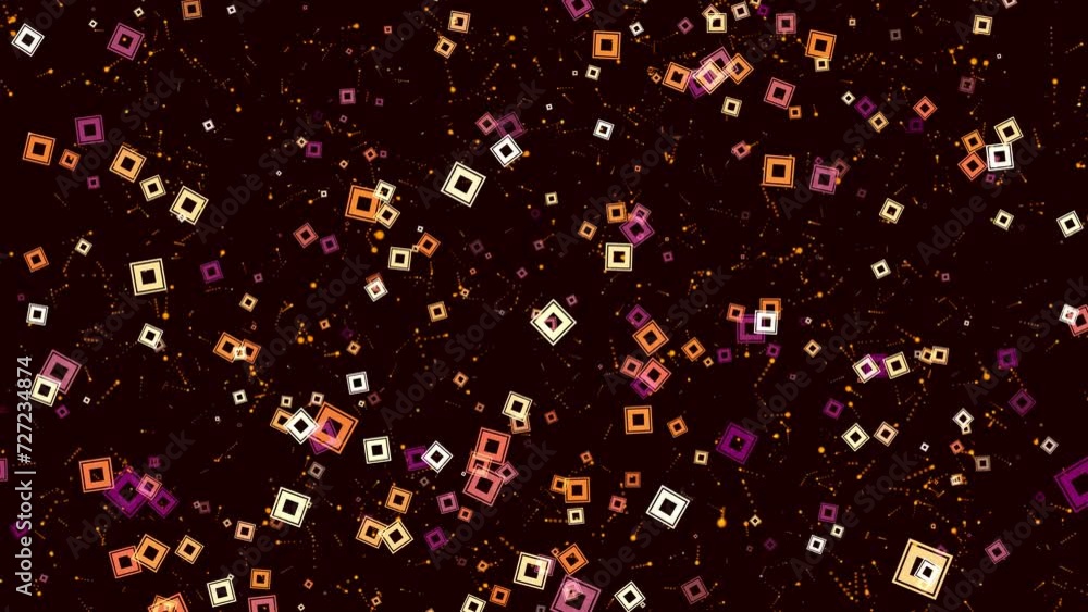 Aufkleber video clip one-minute computer render of an abstract screensaver with meshes in the form of colored 
