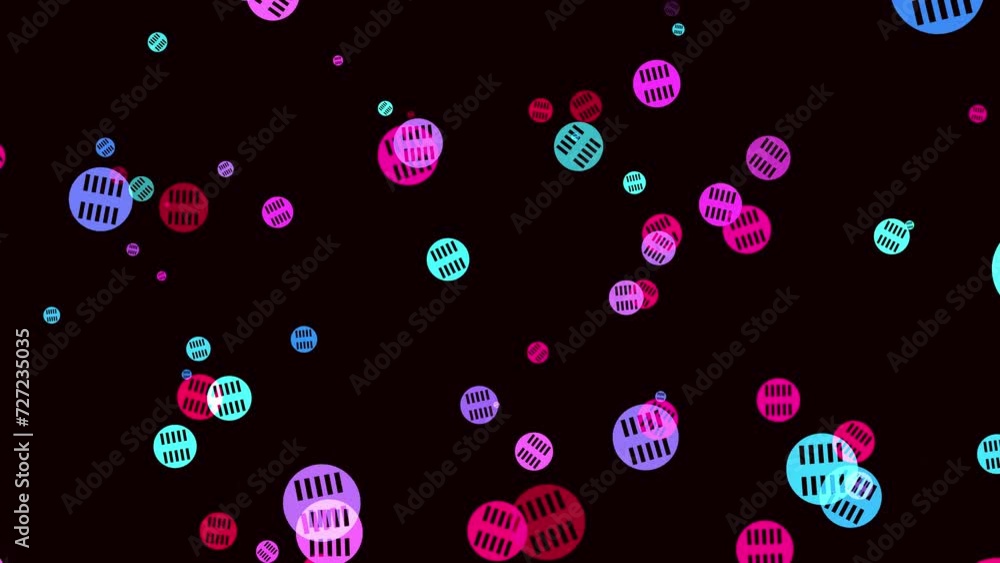 Aufkleber video clip one-minute computer render of an abstract screensaver with meshes in the form of colored 