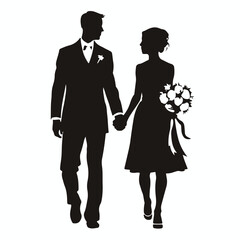 Love in the Shadows: Wedding Couple Silhouette