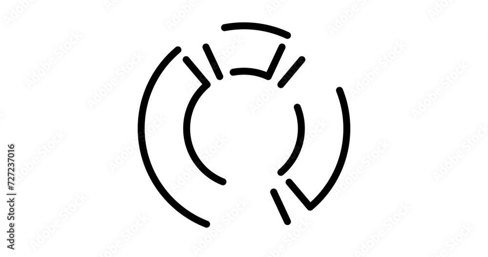 Poster circle diagram animated outline icon on white background. circle diagram 4k video animation for web,