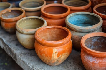 ceramic  classic clay  mainly used for flower pots but can serve as any orange background