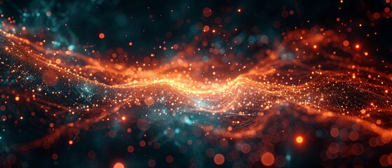 Fototapeta premium Cybernetic particles --ar 7:3 --style raw --stylize 250 --v 6 Job ID: bfa6a593-5d61-4842-bc73-5546d30bc0b8