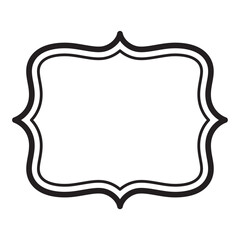 line Vintage blank frames retro empty badge label.