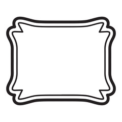 line Vintage blank frames retro empty badge label.