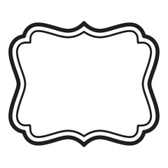 line Vintage blank frames retro empty badge label.