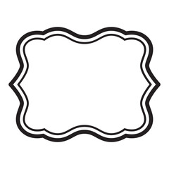 line Vintage blank frames retro empty badge label.