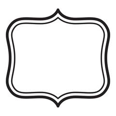 line Vintage blank frames retro empty badge label.
