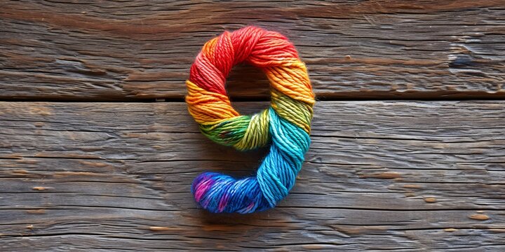 Assorted shades of yarn formed into numeric figures.