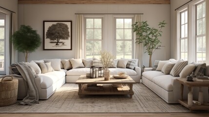 modern farmhouse living room, 16:9