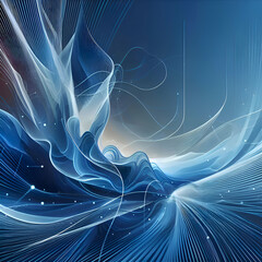 AI generative wavy abstract background with smooth lines