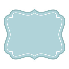 Blue Vintage blank frames retro empty badge label.
