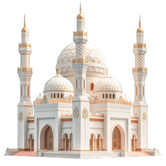 Fototapeta na wymiar Ramadan Kareem: Isolated Mosque on Transparent White Surface