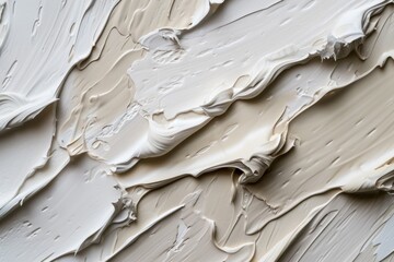 Abstract gray beige brushstroke texture background with modeling clay putty smear painting blot.