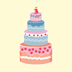 vector birthday cake design for event banner