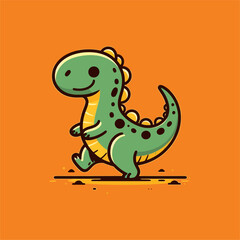 Vector Ilustration of Cute Little Dinosaur