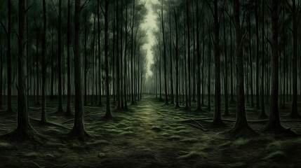 Fototapeta premium beautiful night fairytale scenery in a forest