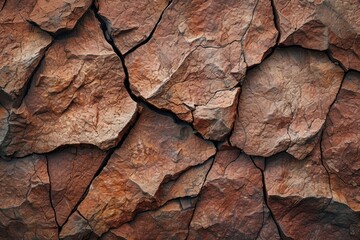 Cracked red brown stone background with design space.
