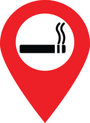 Map pin icon smoking area . smoking zone sign . Smoking area location icon vector