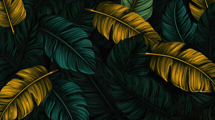 wallpaper background themed plant leaves artwork