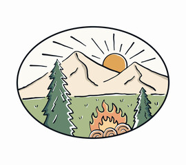 warm yourself with bonfire on the campsite