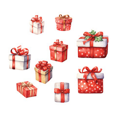 christmas gift boxes isolated on white