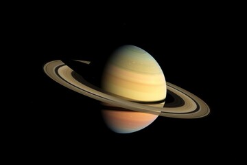 Isolated Saturn planet on white background. Generative AI