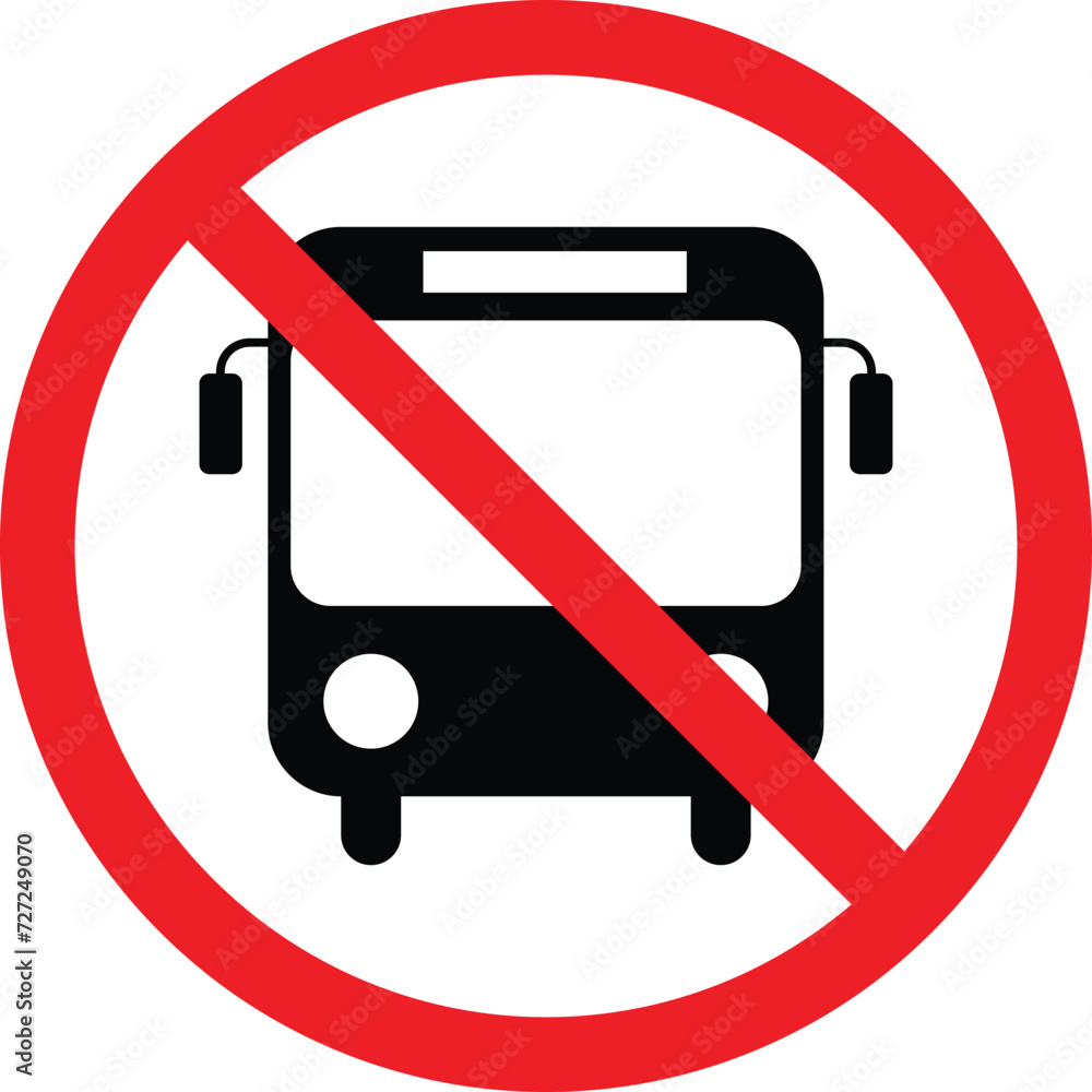 Poster no bus sign isolated on white background . no bus allowed sign vector