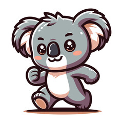 Cute Adorable Koala Australian Animal Cartoon Character Vector Illustration, flat design template isolated on white background