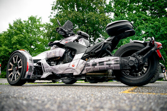 Altm&uuml;nster, Austria - June 09, 2022: 2022 Spyder Grossglockner Challenge, BRP Can am Spyder