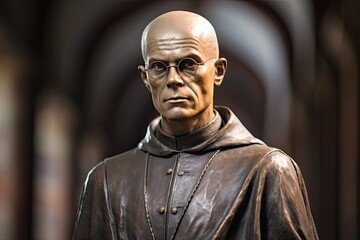 Naklejka premium Saint Maximilian Kolbe bronze statue.