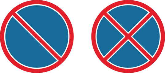 No parking icon set isolated on white background . Parking prohibition sign vector