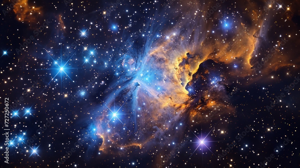 Aufkleber Realistic portrayal of the NGC 6025 Open Cluster, displaying its young stars and open structure Generative AI
