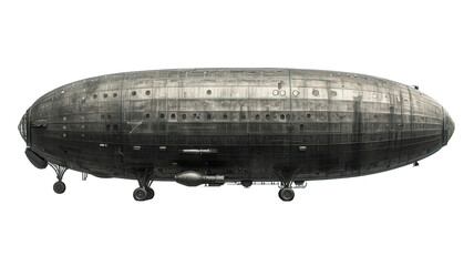 airship png , zeppelin isolated on transparent background, generative ai