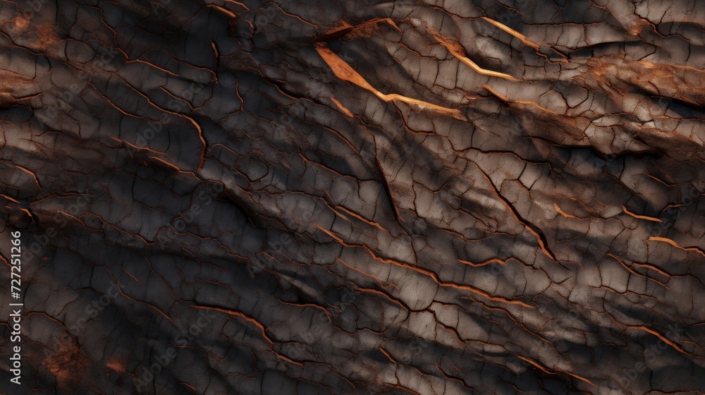Aufkleber Rugged and bumpy bark texture from a tree trunk. Generative AI
