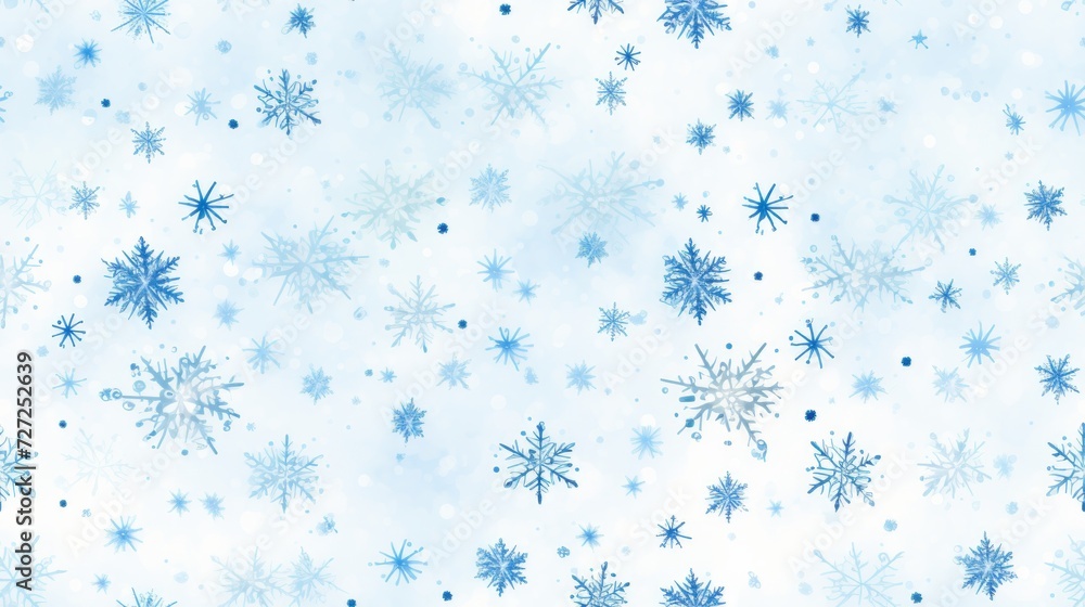 Poster simple aquarelle snowflakes pattern generative ai