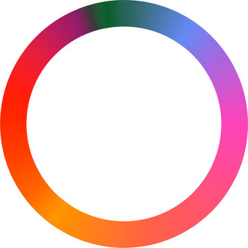 Ein Ring aus mehreren Farben, die ineinander &uuml;bergehen - Kreisrundes Designelement mit Farbverlauf und scharfen R&auml;ndern