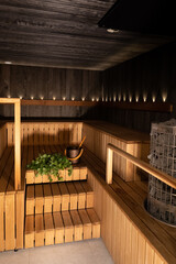 Fototapeta na wymiar finnish sauna relax spa hotel 