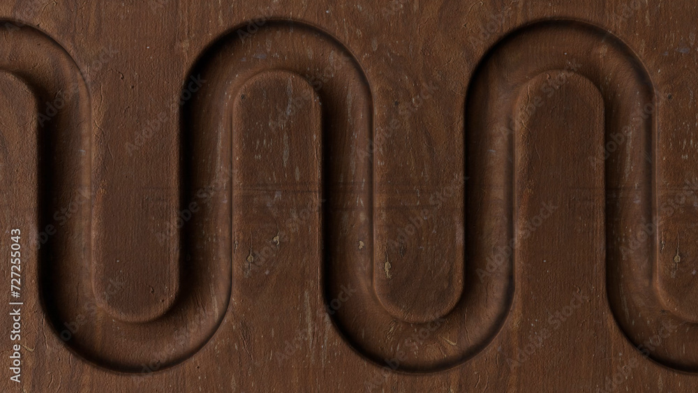 Poster wooden abstract 3d background. smooth light, realistic graphics. 3d rendering