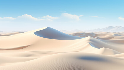 Fototapeta na wymiar Blue sky with white clouds over the sandy desert.