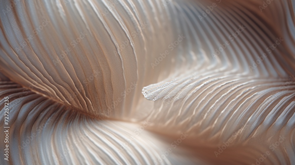 Poster textured and ribbed surface of a seashell. generative ai