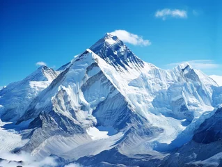 Deurstickers Stunning view of Mount Everest, the highest peak in the Himalayas, captured from a picturesque angle. © Lotti