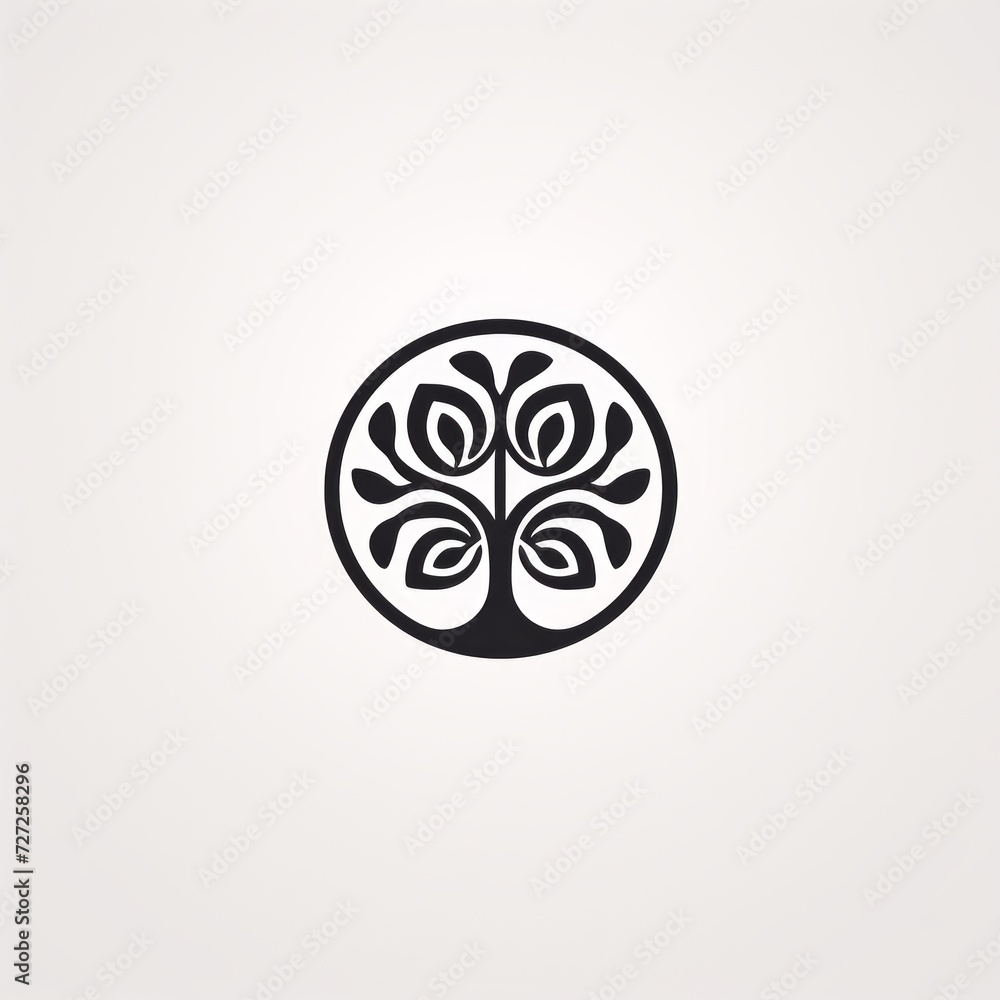 Poster flat tree icon Generative AI